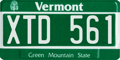 VT license plate XTD561