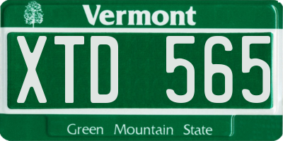 VT license plate XTD565