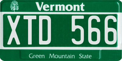 VT license plate XTD566