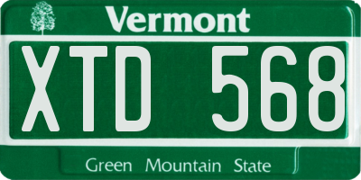 VT license plate XTD568