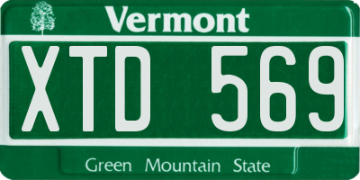VT license plate XTD569