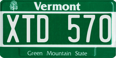 VT license plate XTD570