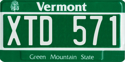 VT license plate XTD571