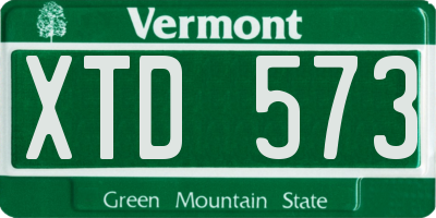 VT license plate XTD573