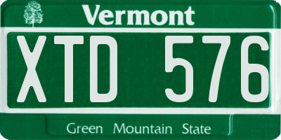 VT license plate XTD576