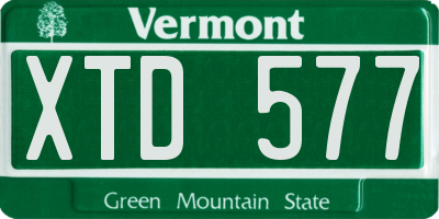 VT license plate XTD577