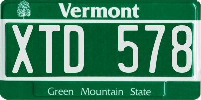 VT license plate XTD578