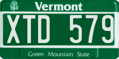 VT license plate XTD579