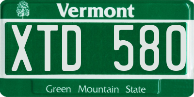 VT license plate XTD580