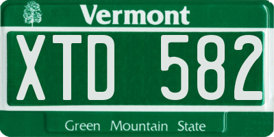 VT license plate XTD582