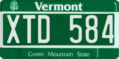 VT license plate XTD584