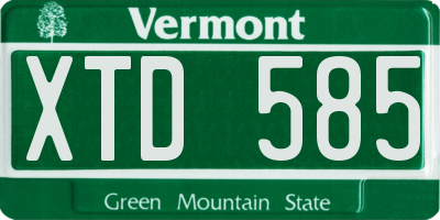 VT license plate XTD585