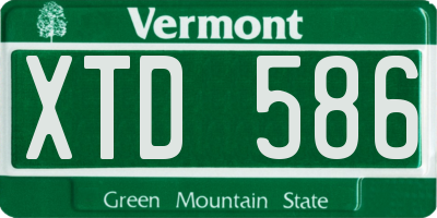 VT license plate XTD586