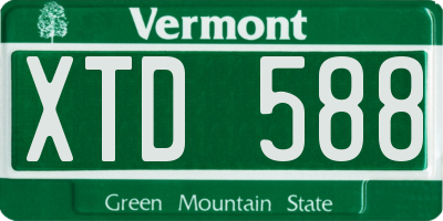 VT license plate XTD588