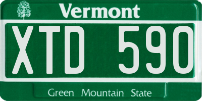 VT license plate XTD590