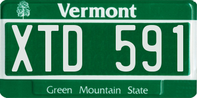 VT license plate XTD591