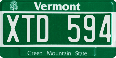 VT license plate XTD594