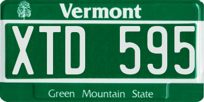 VT license plate XTD595