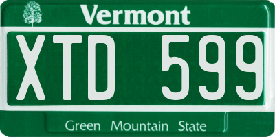 VT license plate XTD599