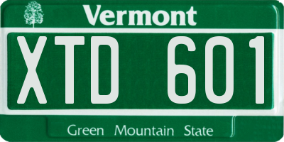 VT license plate XTD601