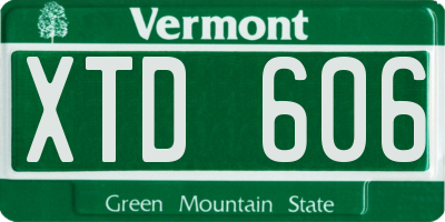 VT license plate XTD606