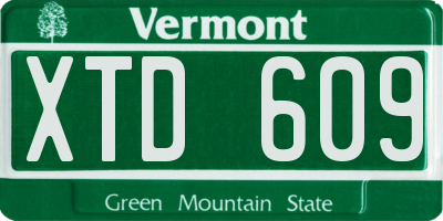 VT license plate XTD609