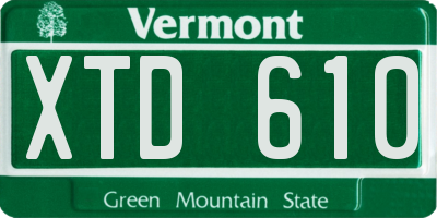 VT license plate XTD610