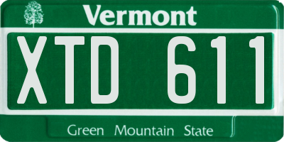 VT license plate XTD611