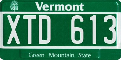 VT license plate XTD613