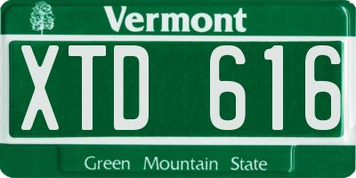 VT license plate XTD616