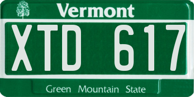 VT license plate XTD617
