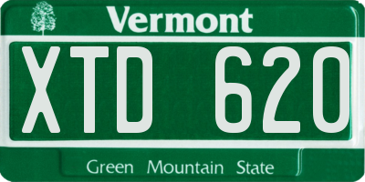 VT license plate XTD620