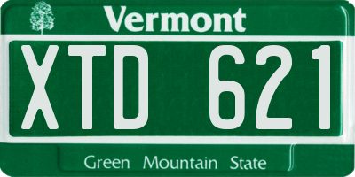 VT license plate XTD621