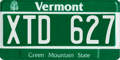 VT license plate XTD627
