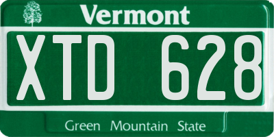 VT license plate XTD628