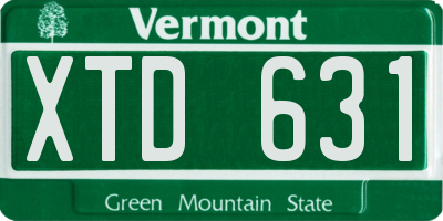 VT license plate XTD631