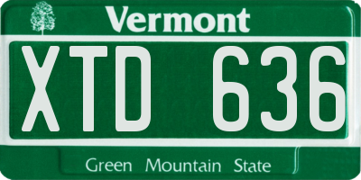 VT license plate XTD636