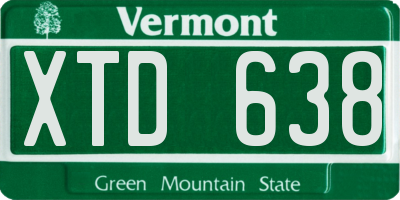 VT license plate XTD638