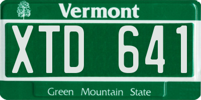 VT license plate XTD641
