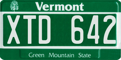 VT license plate XTD642
