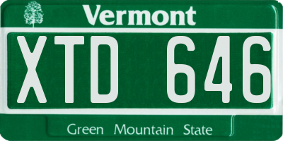 VT license plate XTD646