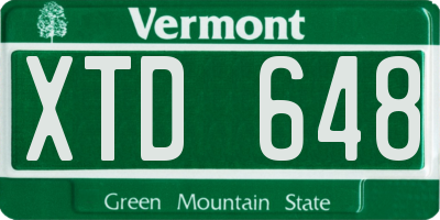 VT license plate XTD648