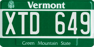VT license plate XTD649