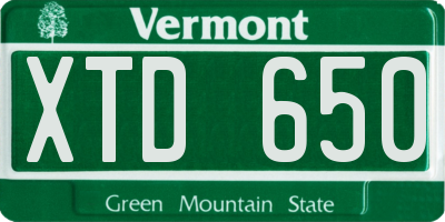 VT license plate XTD650