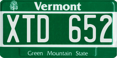 VT license plate XTD652