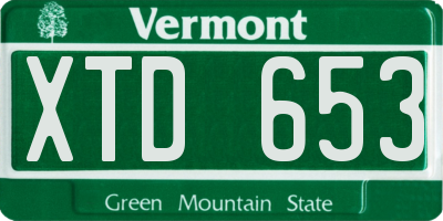 VT license plate XTD653