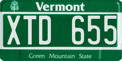 VT license plate XTD655