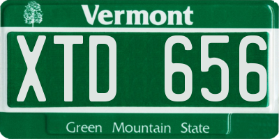 VT license plate XTD656