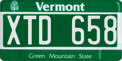 VT license plate XTD658
