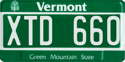 VT license plate XTD660